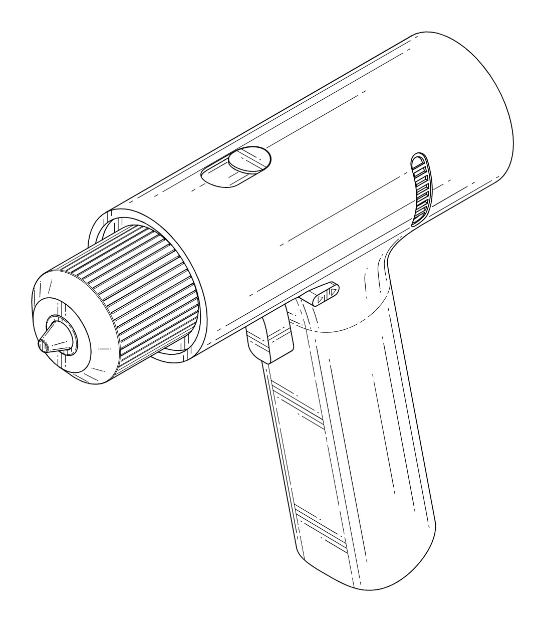 Design patent drawing of a power tool housing