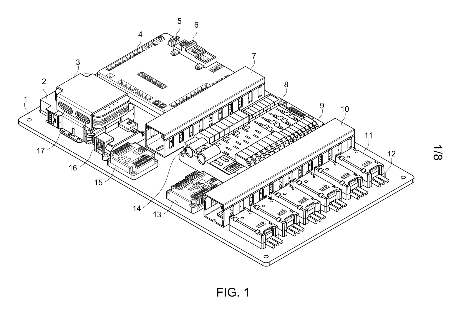 Electronic patent drawing of a power module board assembly